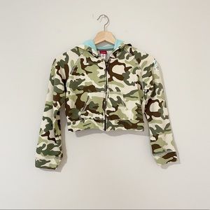 Justice • Cropped Camo Hooded Sweatshirt